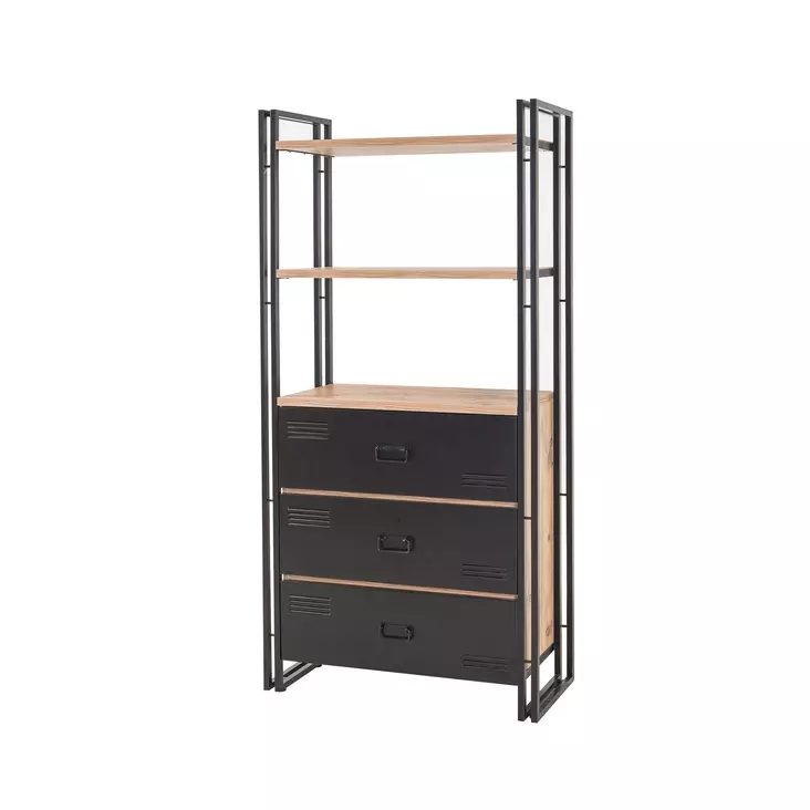 Tyylikäs ja Kestävä Opiskeluhuoneen Kalustesetti - Atlantic Pine Musta - 100% Melamiinipinnoitettu - Tilava Kirjahylly ja Työpöytä - Työpöydät - 8683742034919 - 1