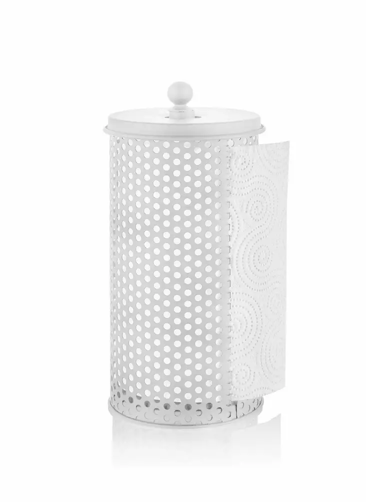 Valkoinen 100% Galvanoitu Laadukas Servettiteline Kylpyhuoneeseen - Koko 30x14x14 cm - Tyylikäs ja Kestävä - Kylpyhuonetarvikkeet - 8681875647679 - 1