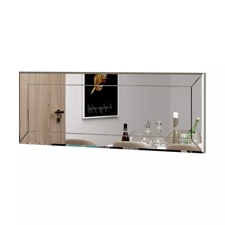 Valkoinen Dresser Peili 100% MDF, Ekologinen Flotal-E, 40x120x2,2 cm, Seinään Kiinnitettävä, Yksi Paketti - Peilit - 8683743822799 - 1