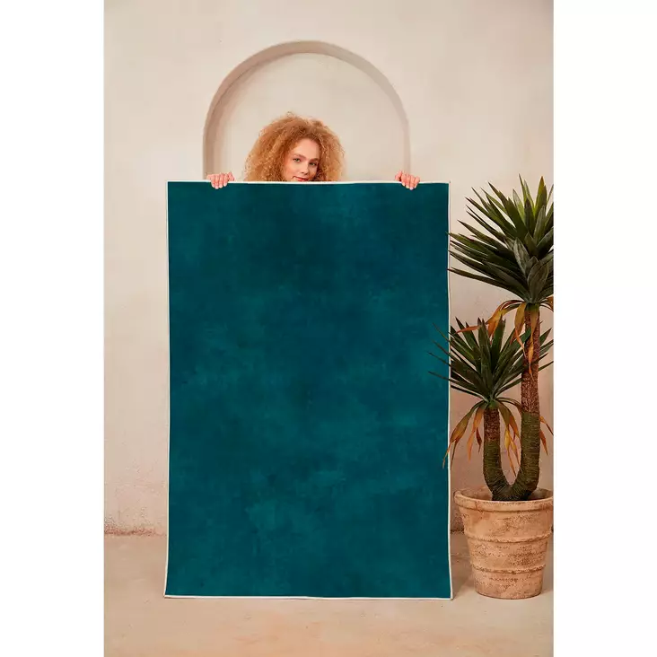 Vihreä 100% Polyesteri Matto 120x180 cm - Antibakteerinen, Liukumaton, Konepestävä, 10 mm Nukka, 5 mm Kokonaispaksuus - Suuret ja keskikokoiset matot - 8683742608349 - 1