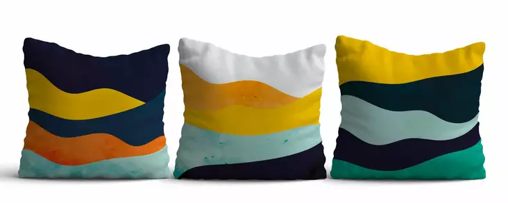 Ylellinen Monivärinen Tyynynpäällinen 3 kpl - 50% Puuvilla, 50% Polyesteri, 43x43 cm, Konepestävä ja Silityskelpoinen - Koristetyynyt - 8684283661169 - 1