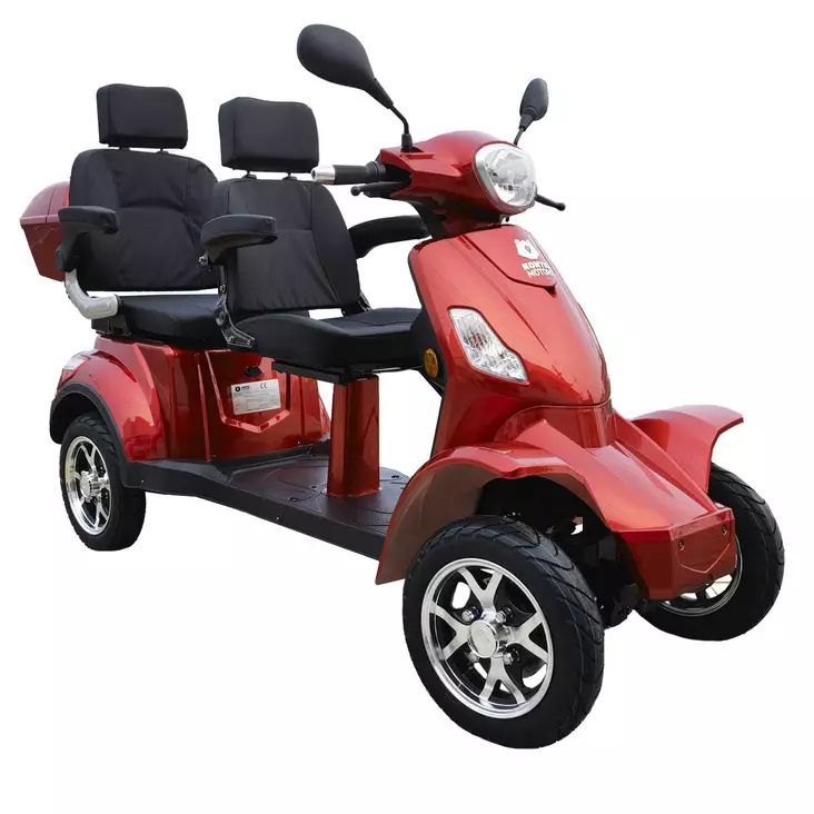 SilverFox 2.0 Lang, metallic red 2-paikkainen 1.2kWh litium akku ja 2A laturi - 3- ja 4-pyöräiset - KMFOX07LI122A - 1