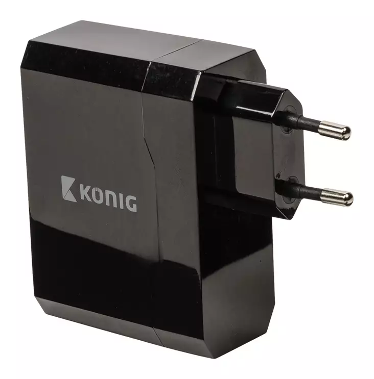 Seinälaturi 2-Ulostuloa 4.8 A 4.8 A USB Musta - Verkkolaturit - CS48UW001BL - 1