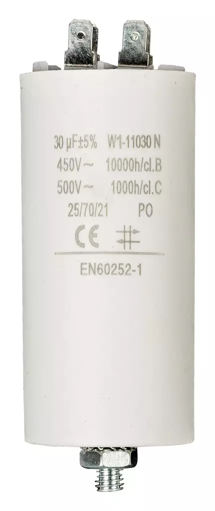 Kondensaattori | 30 uF | 450 V | Faston | 1 kpl - Varaosat - W1-11030N - 1
