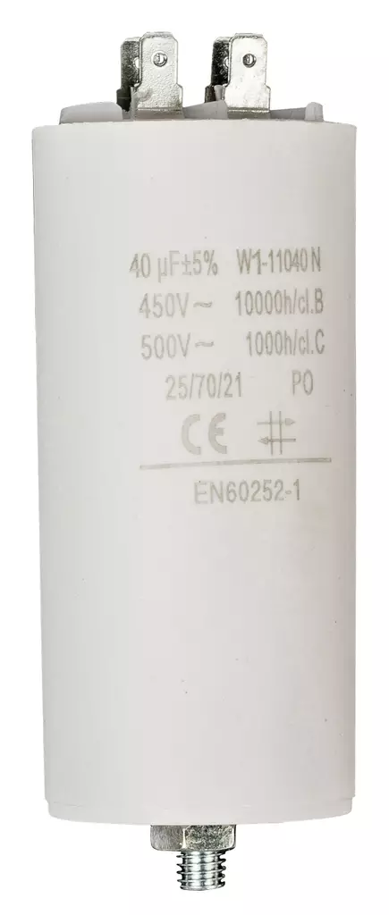 Kondensaattori | 40 uF | 450 V | Faston | 1 kpl - Varaosat - W1-11040N - 1