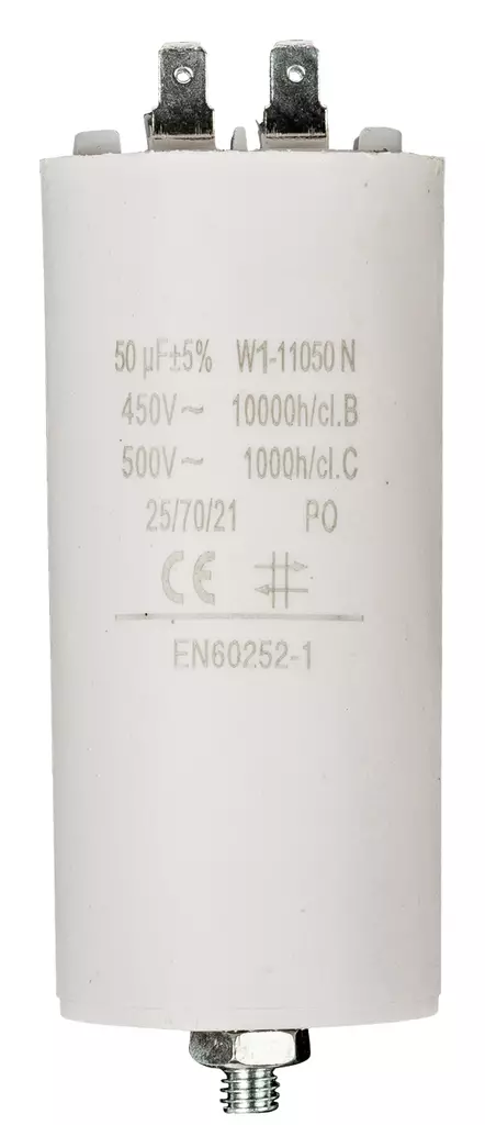 Kondensaattori | 50 uF | 450 V | Faston | 1 kpl - Varaosat - W1-11050N - 1